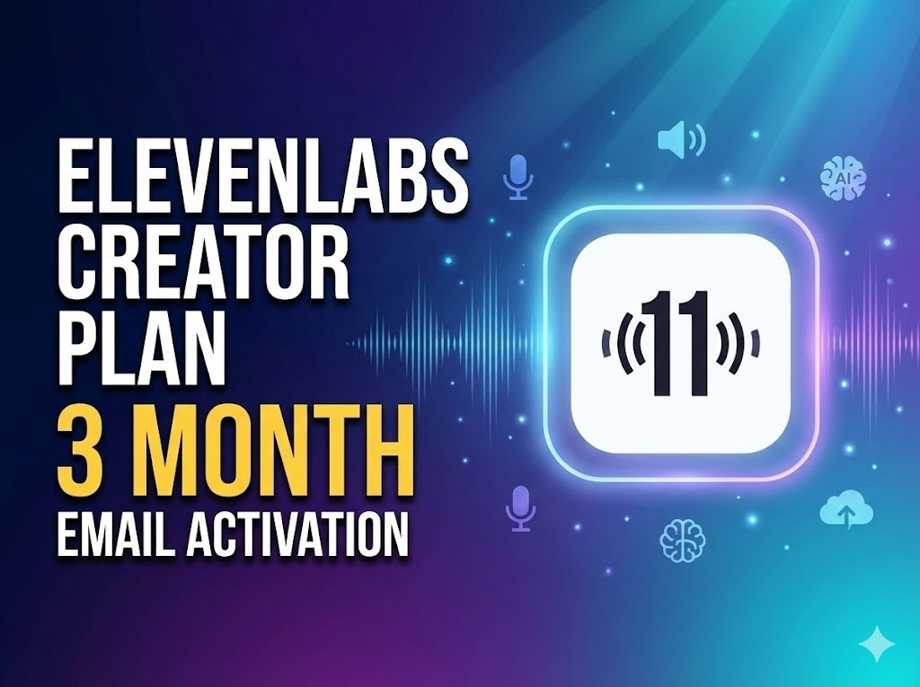 ElevenLabs AI Voice Generator – 3 Months Creator Plan (Email Activation)